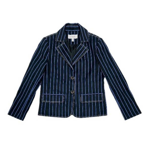 Derek Lam 10 Crosby Jackets & Blazers - Derek Lam 10 Crosby Black Blue Pinstripe Blazer Jacket Womens Size 4